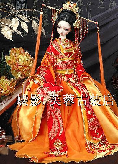 大红色华丽古代喜服 古代结婚新娘礼服 唐装汉服 cosplay服装女装