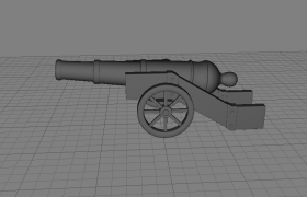 近现代重型军事武器装备cinema4d r15满清火炮模型展示