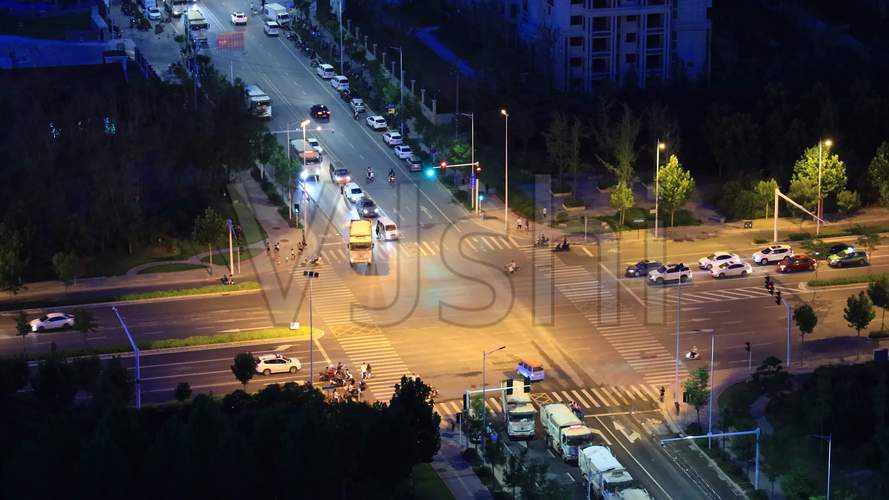 4k十字路口城市夜景延时