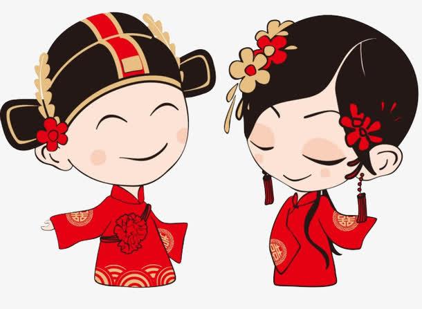 关键词 : 婚庆,卡通新郎,卡通新娘,中式结婚礼服