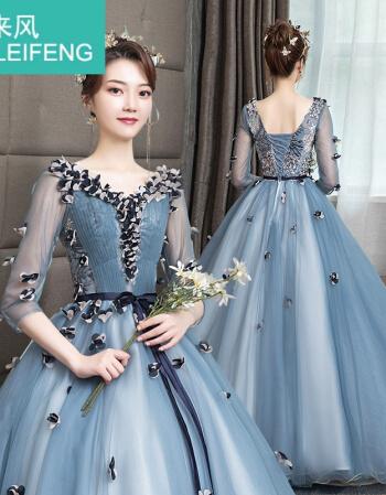 艺考独唱蓬蓬裙晚礼服晚礼服女新款蓬蓬裙主持人学生演出服艺考独唱