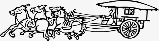 古代马拉车简笔画