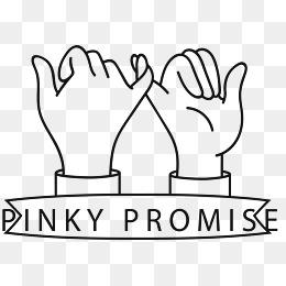 卡通线条拉钩手势