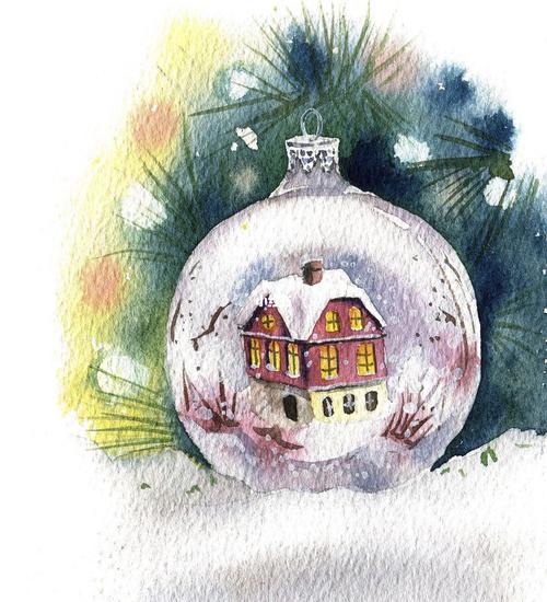 圣诞节主题水彩画少儿创意美术分享_创意美术_圣诞节去哪玩_水彩画