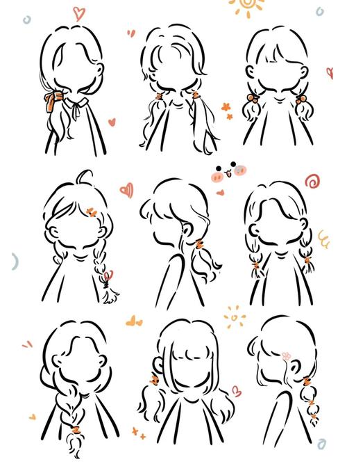 原创【简笔画——低马尾合集】_简笔画_低马尾_教程_临摹_头像_简笔画