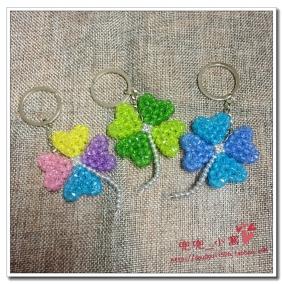 diy手工制作串珠成品*四叶草幸运草钥匙扣包包装饰挂件创意礼品