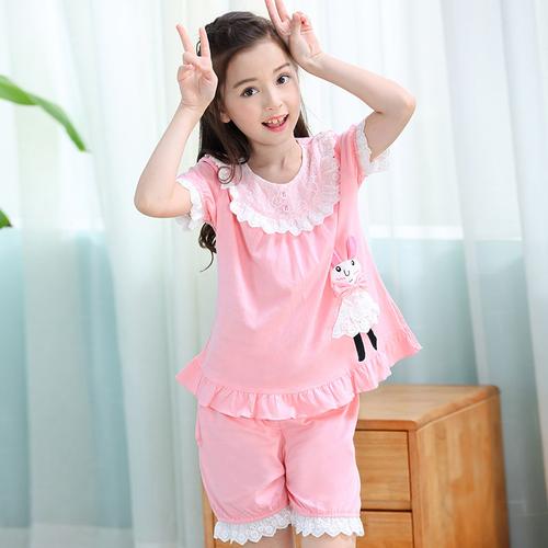 女童睡衣洋气12岁儿童中大10套装5女孩纯棉短袖睡衣