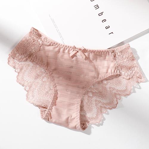 全棉裆超薄透明性感火辣诱惑蕾丝三角裤 女士内裤夏天冰丝透气100