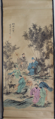 张大千竹林七贤精品赏析