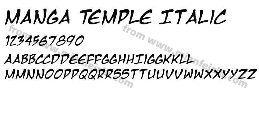 manga temple italic字体预览