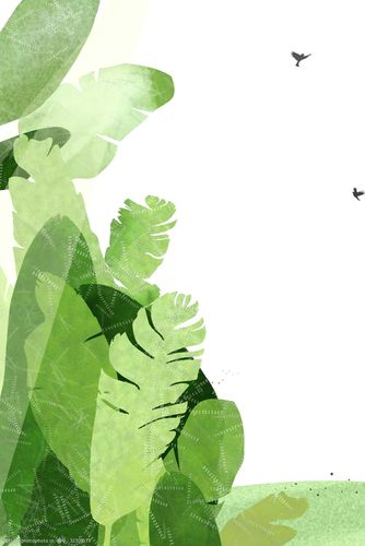 词:绿叶手绘创意边框 卡通 海报插画 手绘 精美插画 广告插画 小清新