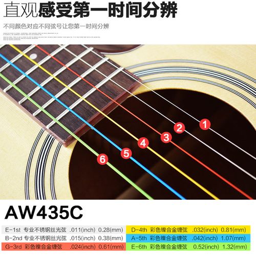 根6 民谣木吉他铉套装玄线全套配件一套 alice 爱丽丝吉他弦彩色琴弦