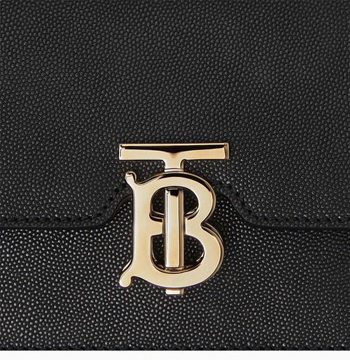 burberry 博柏利 女士黑色迷你粒状皮革tb包 8020608