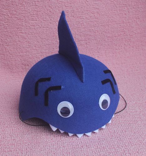 表演用品聚会装扮cos道具可爱小动物头饰大鲨鱼帽子大鲨鱼头饰