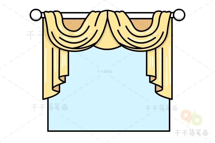 窗帘简笔画教程