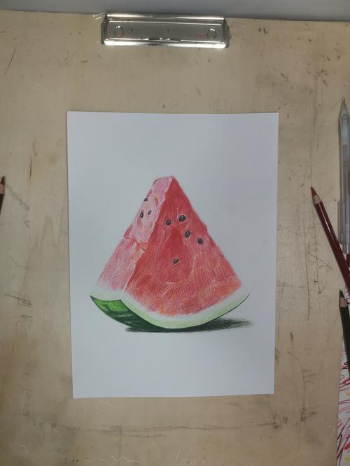 彩铅画 西瓜