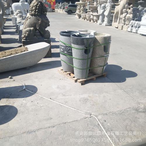 福建惠安石雕厂批发一体式落地立式各种石材洗手盆 庭院景观摆件