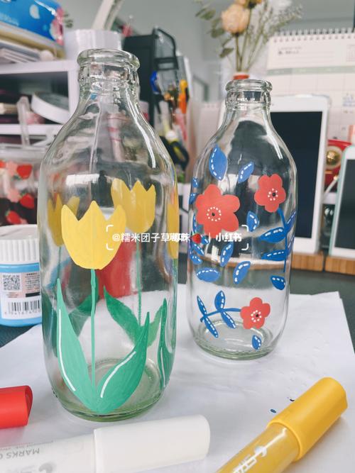 旧物改造|丙烯绘画玻璃瓶_丙烯_绘画_旧物改造_文化