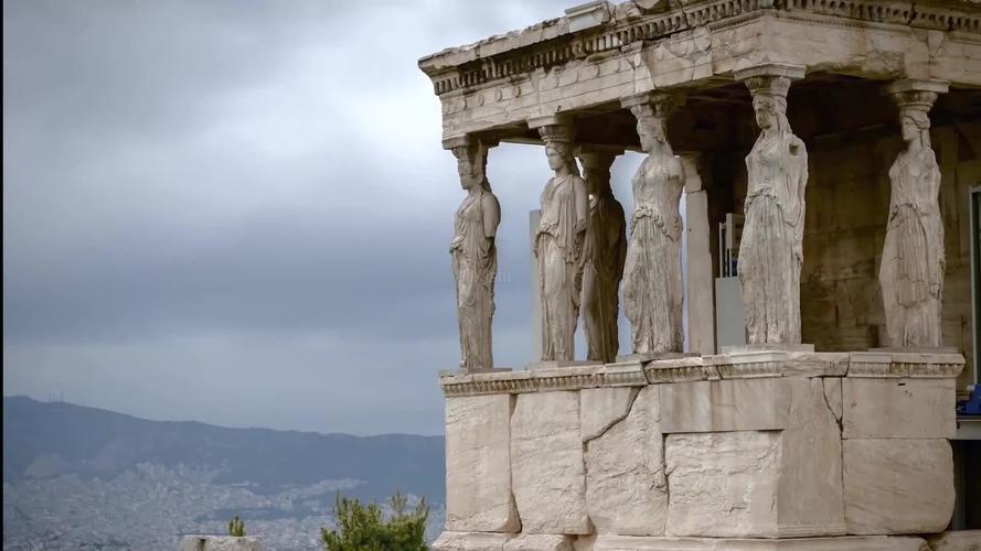 希腊雅典卫城帕特农神庙夜景景点延时摄影_1920x1080_高清视频素材