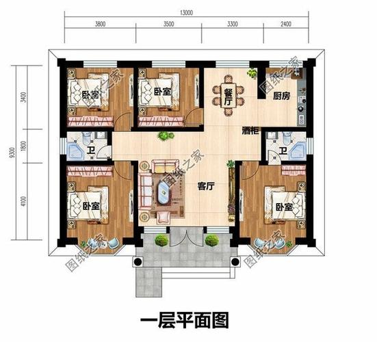 农村自建房,四室两厅的房屋户型图,简单大气就很好