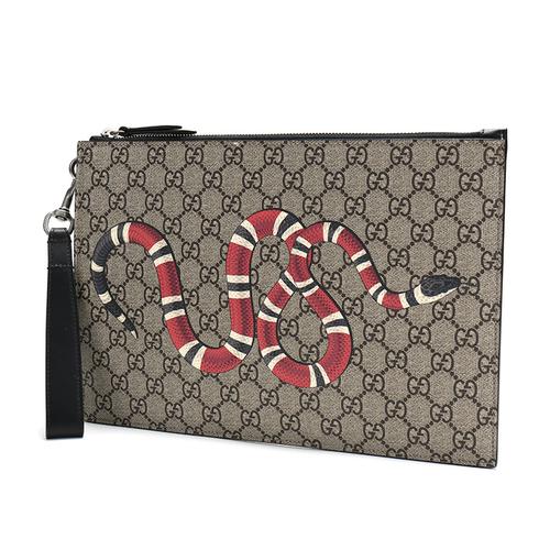 【20新款】gucci 古驰 男士珊瑚蛇印花图案人造帆布手