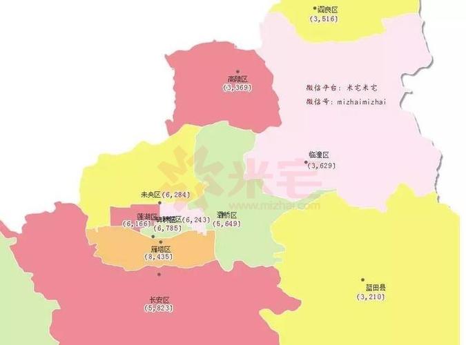 西安富人区:雁塔区均价8,435元/平