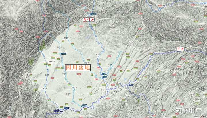 图        四川盆地被称为"天府之国",由青藏高原,大巴山,巫山,大娄山