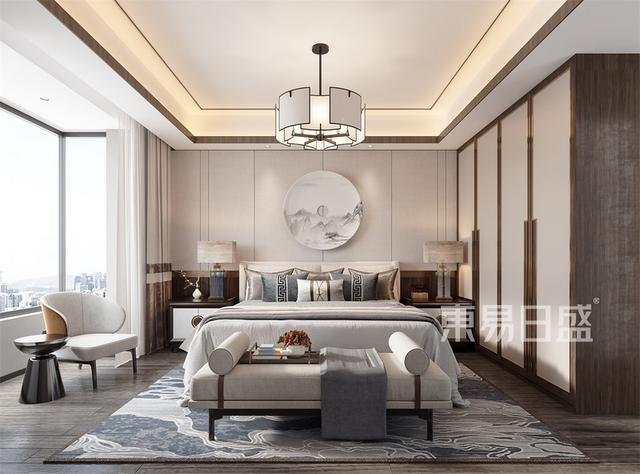 融创文旅城新中式风格大平层-卧室装修效果图