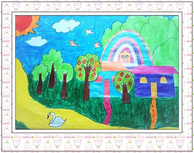 艺术实践作品展播 > 绘画 > 油画棒画《我梦想的家园》 图文编辑:尚莉