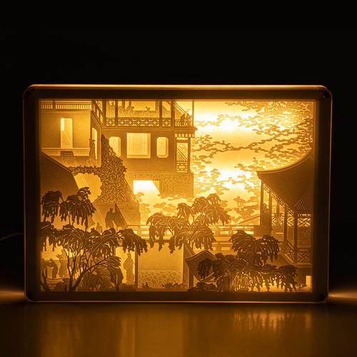 中国宫廷摆件纸雕光影纸艺国风创意礼品制作手工创意粘贴类