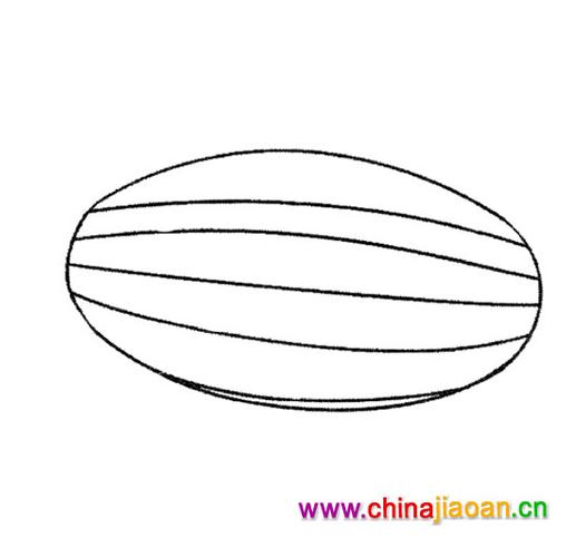 简笔画椭圆形哈密瓜