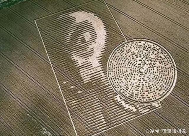 外星人脸,而且还带有一个圆盘,经过专门研究麦田圈的密码专家保罗为哥