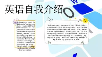 英语自我介绍模板手抄报