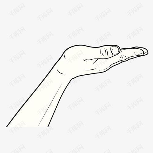 托着东西的手简笔画