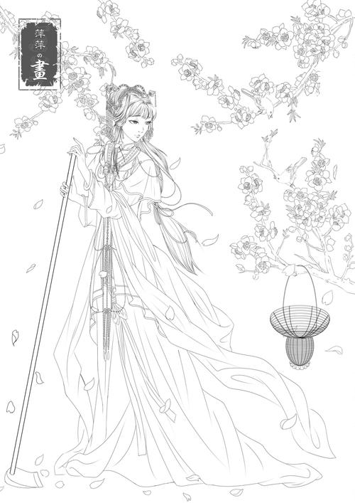 金陵十二钗 线稿_画画的萍萍__插画师作品_涂鸦王国gr