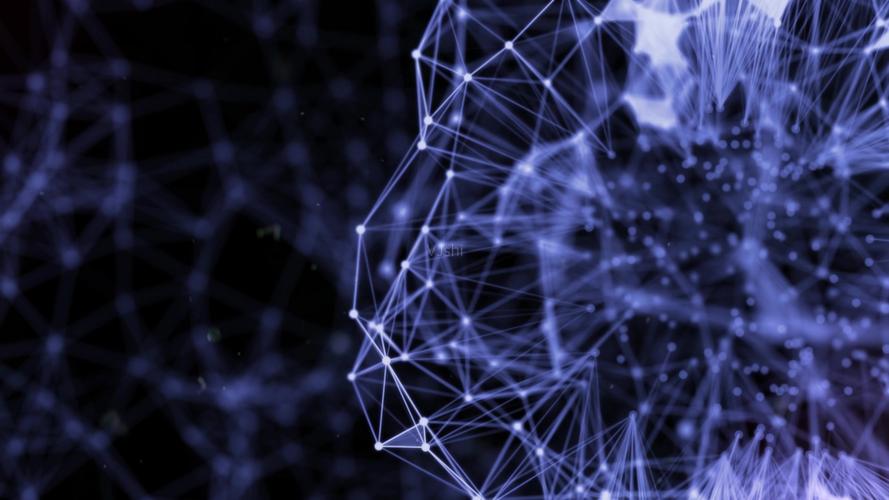 蓝色梦幻点线数据链接高科技循环背景_1920x1080_高清视频素材下载