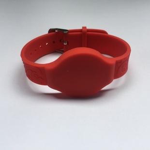 硅胶腕带id可复制可读写可调节带芯片硅胶腕带-红色