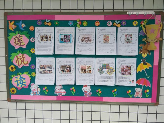 莲湖路小学十月份班级文化展板 莲悦读 共分享