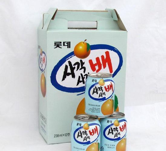 韩国休闲食品 进口饮料批发 乐天粒粒果肉梨汁 238ml*12瓶