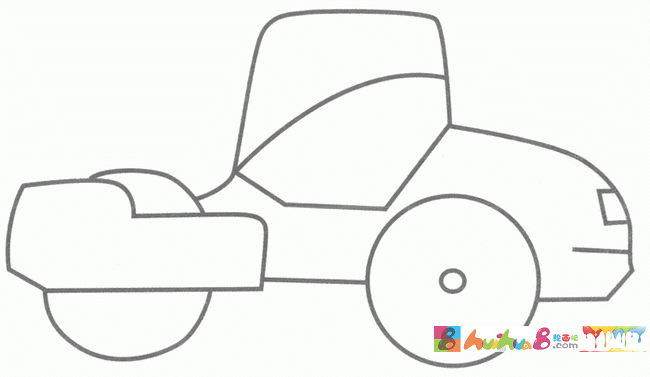 压路机简笔画分解步骤教程