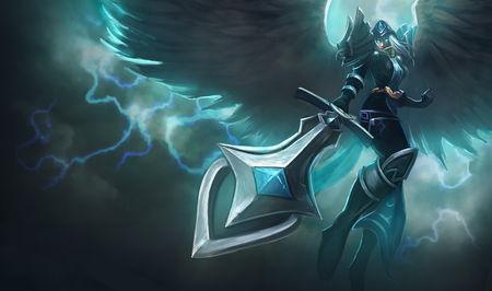 英雄联盟lol 审判天使的完整的图片(带翅膀,很帅