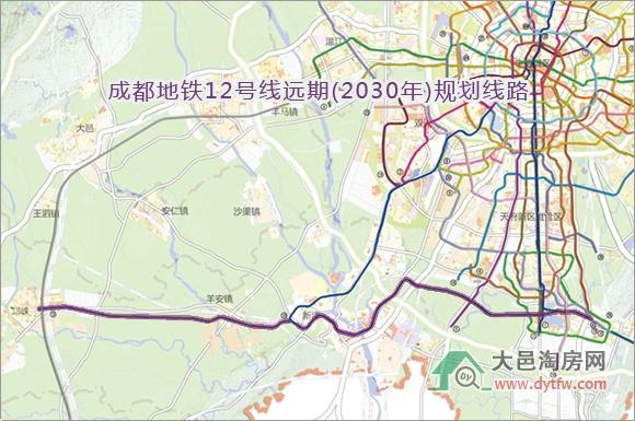 成都远景规划成都地铁12号线通往大邑