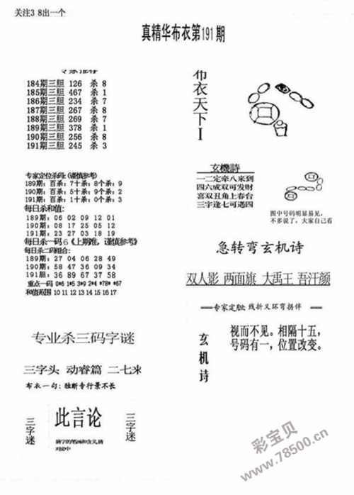 2021191期福彩3d真精华布衣123456字谜图谜