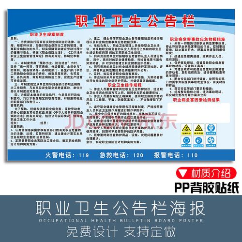 职业健康安全宣传海报职业卫生公告栏海报看板展示消防安全工厂规章