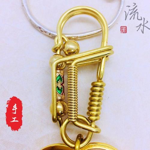 手工钥匙扣纯铜黄铜钥匙扣男士挂件小鸟钥匙扣不锈钢汽车钥匙链挂