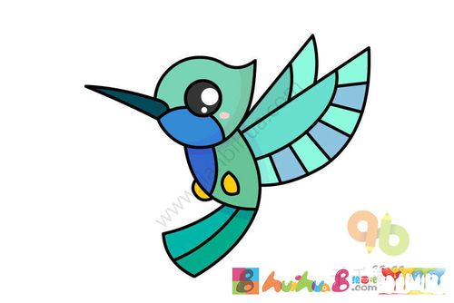 漂亮的蜂鸟简笔画步骤图