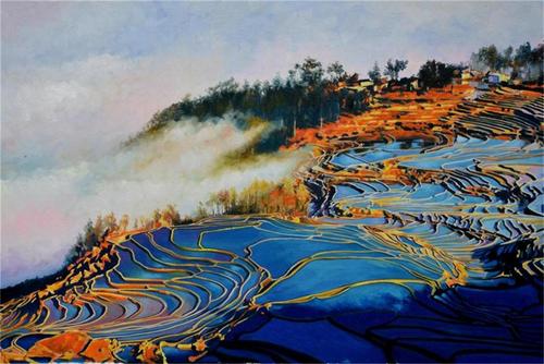 董江贤《哈尼梯田》系列 原创作品
