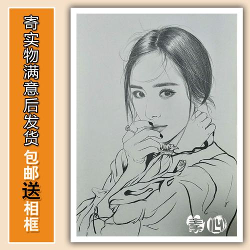 手绘素描画像人物彩铅画定制礼品真人照片转手绘头像画彩铅肖像画