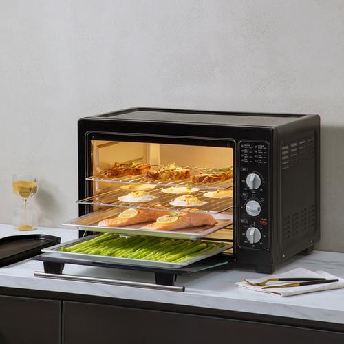 美的电烤箱家用全自动小型烘焙大容量多功能台式黑视频