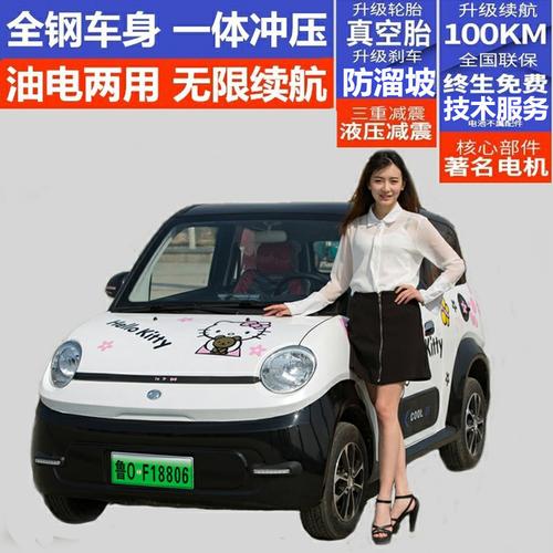 车新能源电动四轮油电两用两门四座女性全封闭4人电瓶轿车老年代视频